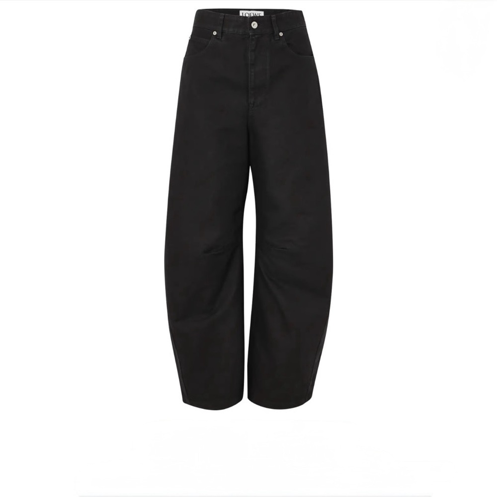 Loewe Black High Rise Barrel Leg Women Jeans